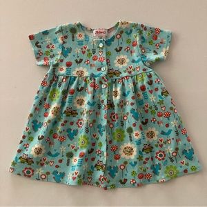 Zutano Baby Girl 12 Months Forest Animals Dress Owl Bird Flower Mushroom